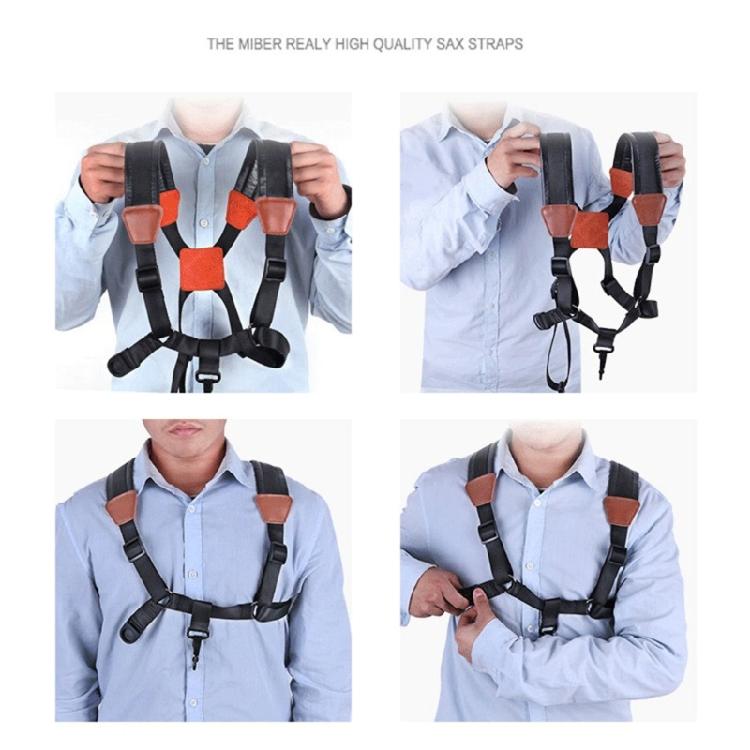 Saxophone Shoulder Neck Strap Adjustable Sax Double Shoulder Strap Harness