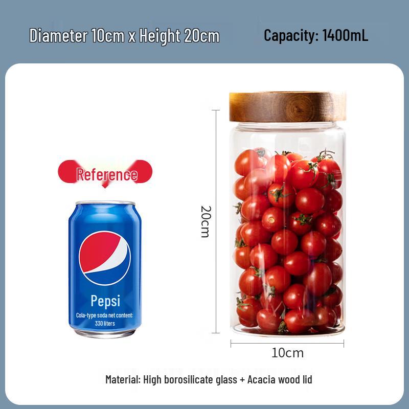 Acacia Wood Glass Storage Jar