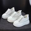 Platform muffin shoes women's spring new rhinestone lace-up small height-increasing sports shoes high-end casual shoes