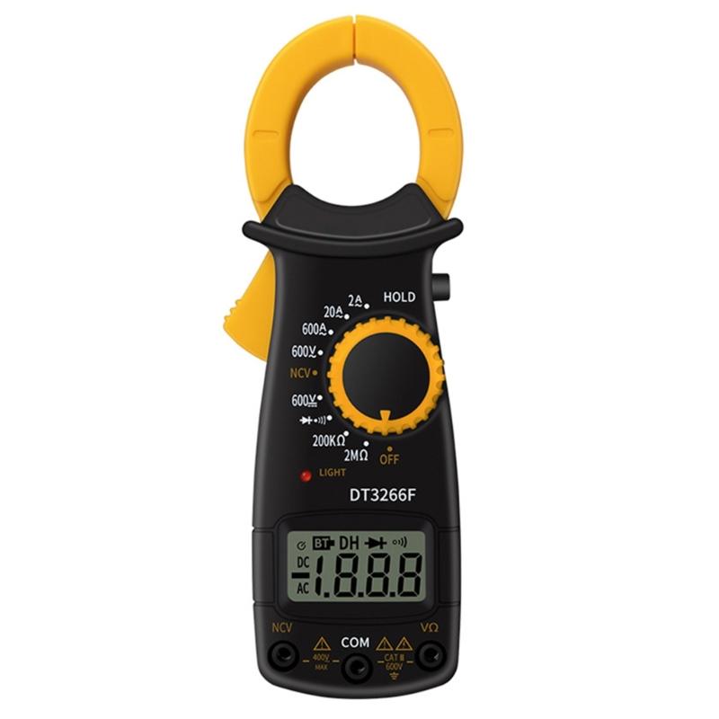 

DT3266F LCD Digital Clamp Multimeter Amperemeter /for Voltage Current Ampere NCV Resistance Diode Tester Easy to Us чорний