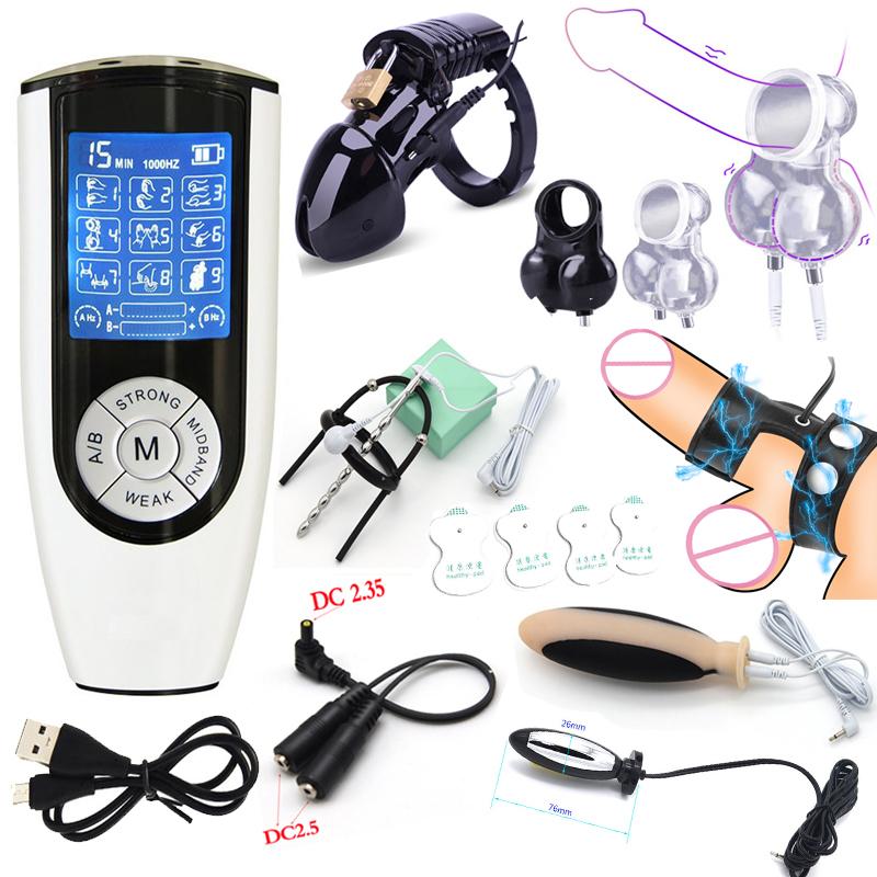 Strongest  Power Box,Electro Shock Pulse Anal Butt Plug Masturbator Electric Stimulate Penis Plug Cock Ring,Sex Tool For Men