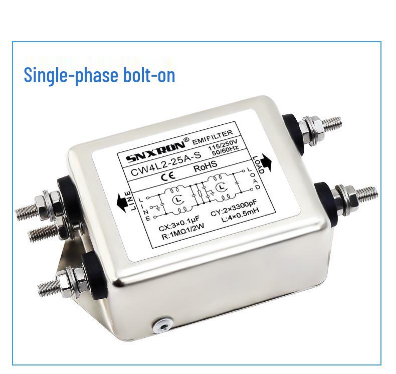 Rail-Mounted CW4L2 Terminal Block: Single-Phase 220V/Three-Phase 380V AC Power Filter, 10A/20A/30A
