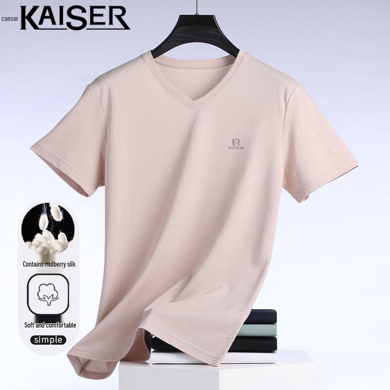 Men s V-Neck Silk Blend Short Sleeve T-Shirt KS014 54 1940₽