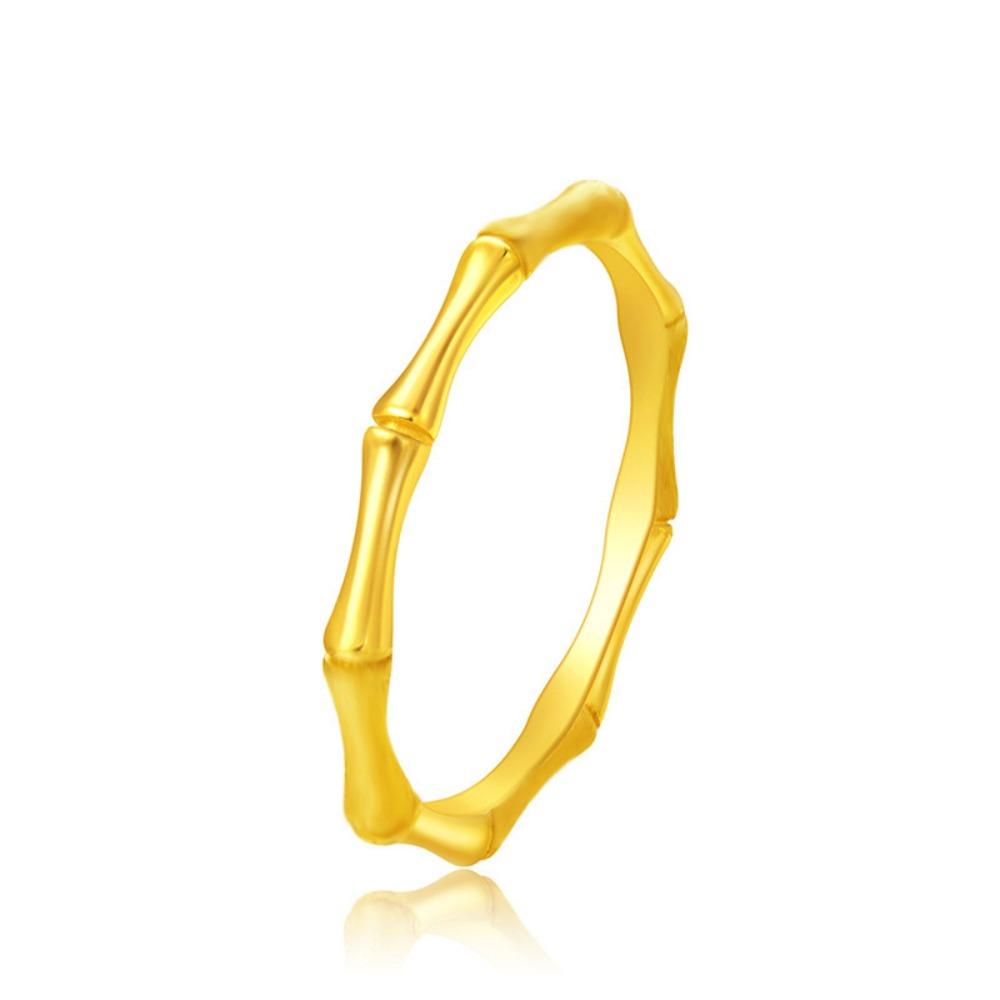 

18k Gold Plated Bamboo Ring for Women Elegant Couple Rings Fashion Jewelry Gift women