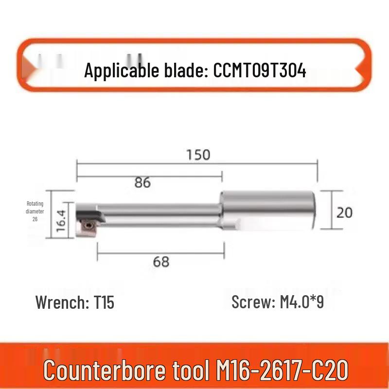 Eccentric Chamfering & Back Boring Countersink CNC Milling Cutter