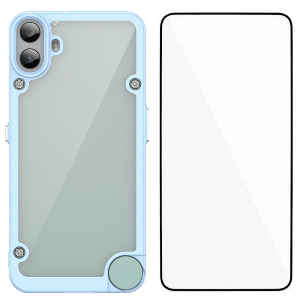 Pro Nothing CMF Phone 1 Pouzdro na telefon WANLONFENG Série XC TPU Akrylový kryt s tvrzeným sklem (Velký otvor pro objektiv)