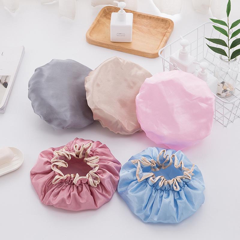 Double-layer Waterproof Shower Cap for Adults and Women, Shower and Bath, Kitchen Fume Hood, Thickened Shampoo Cap, Bath Cap