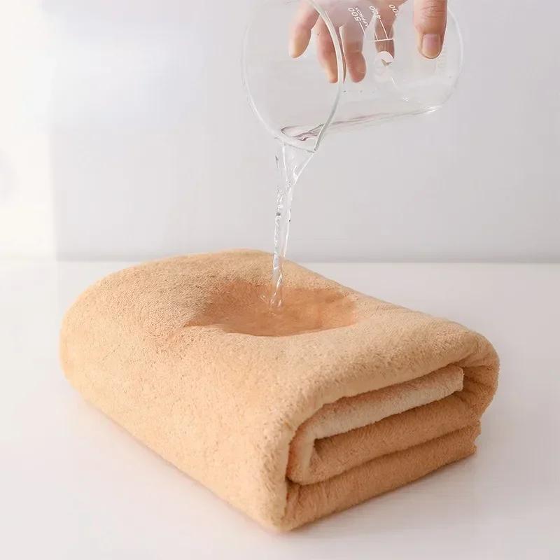 Towel Set Coral Fleece Bath Towel Cut Edge Absorbent Gift Towels Home Bathroom Soft Towels