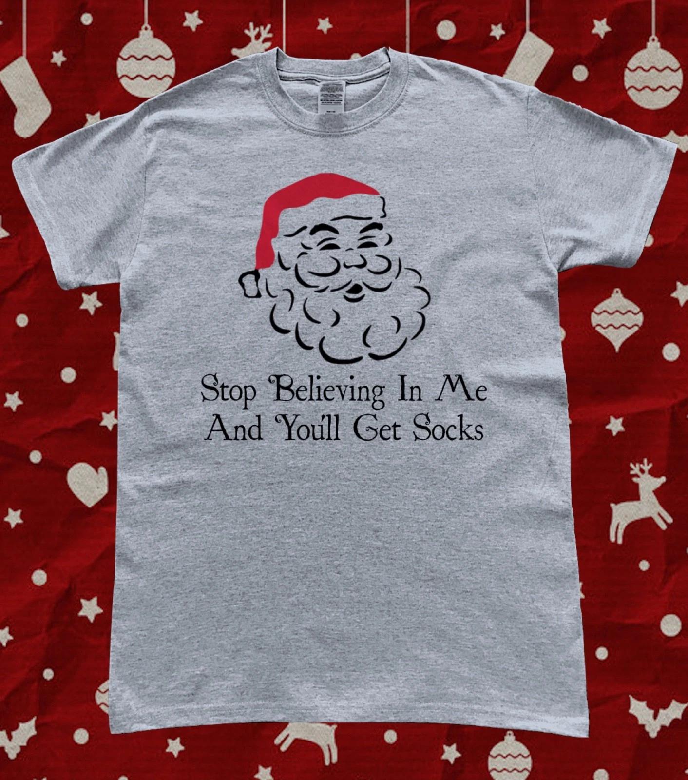 Christmas Santa Claus Slogan Funny T-Shirt L