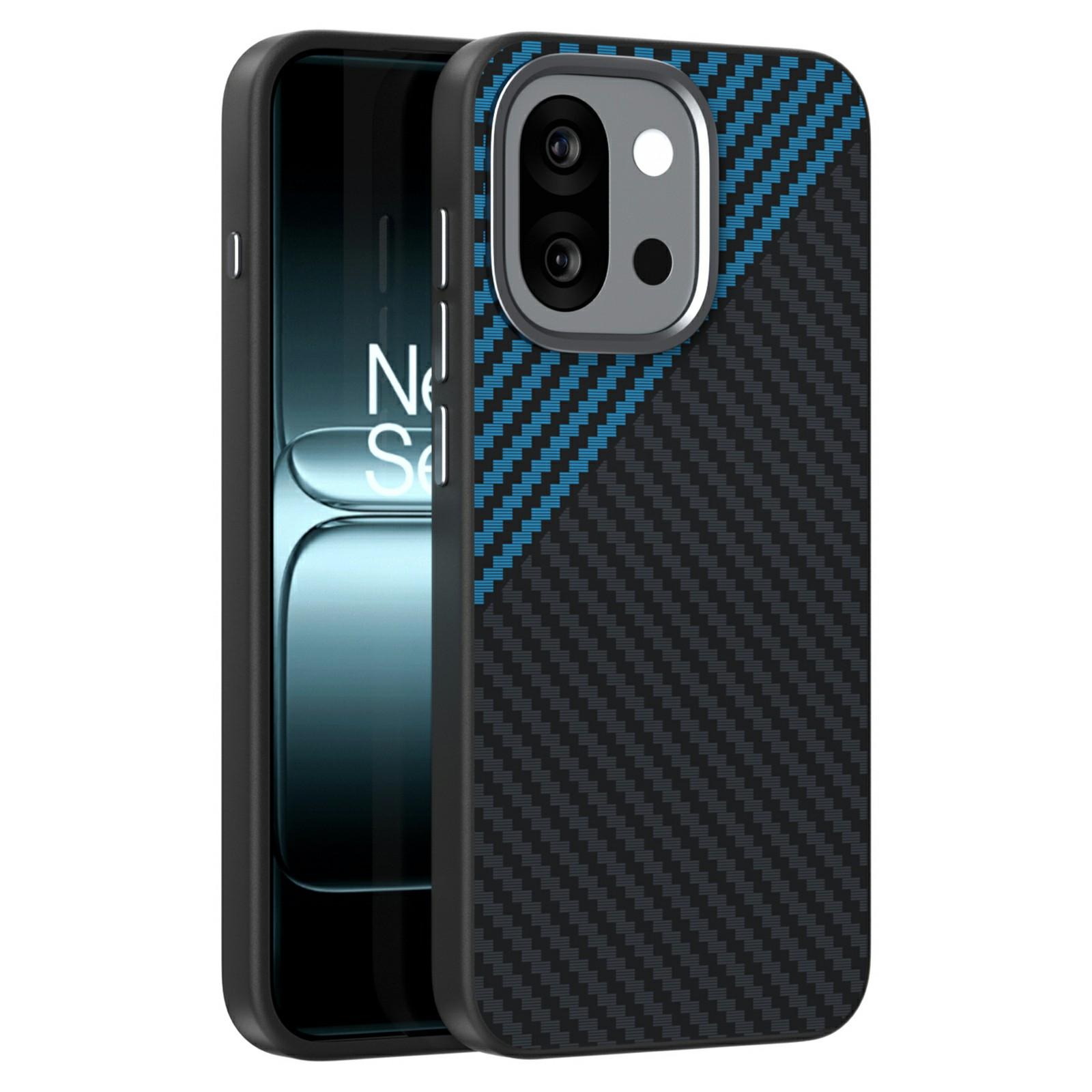 

ABEEL Чохол для OnePlus 13T 5G Сумісний з MagSafe Задня кришка з текстурою вуглецевого волокна Black/Blue