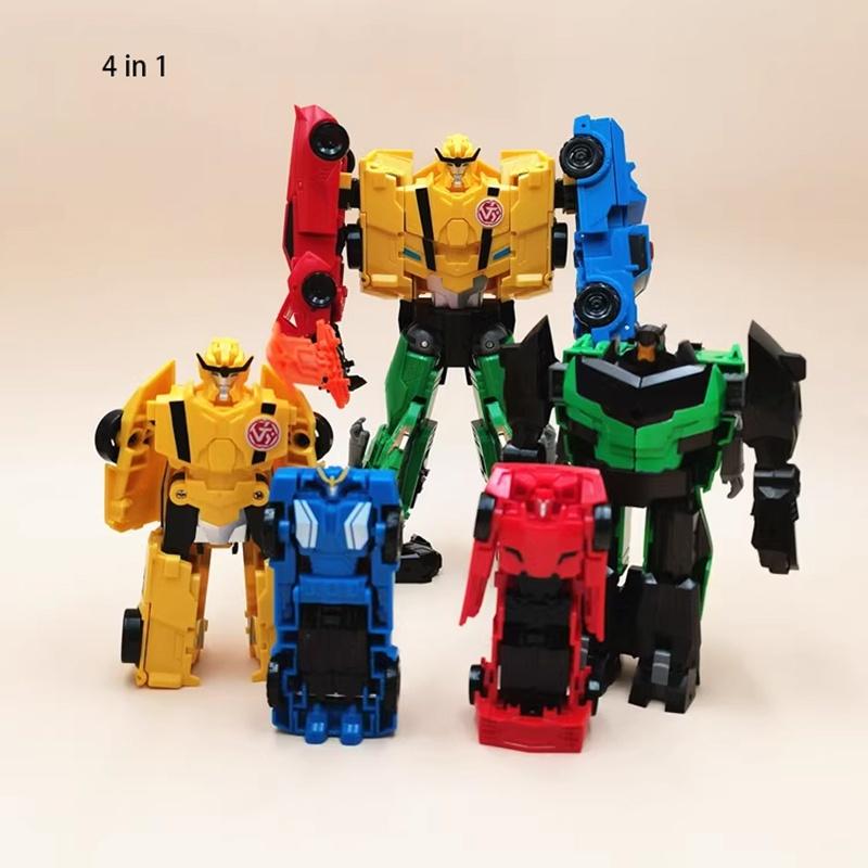 Four-in-one Transforming Toy Set Robot Car Dinosaur And Vehicle Plastic Material