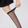 One-Piece Korean Style Polka Dot Silk Mesh Slouch Socks - Women's High Top Thin JK Lolita Calf Socks