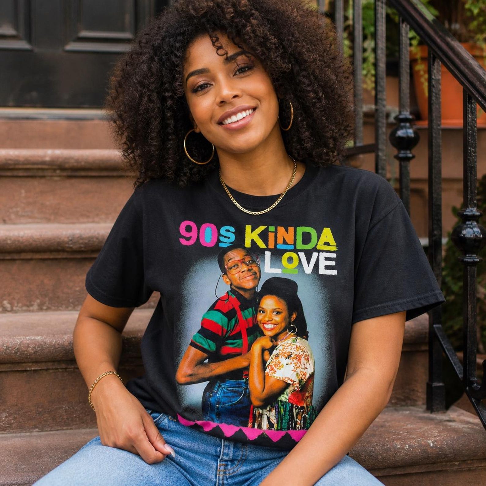 90s Kinda Love | Steve Urkel and Myra Shirt, Family Matters Sitcom Tee M