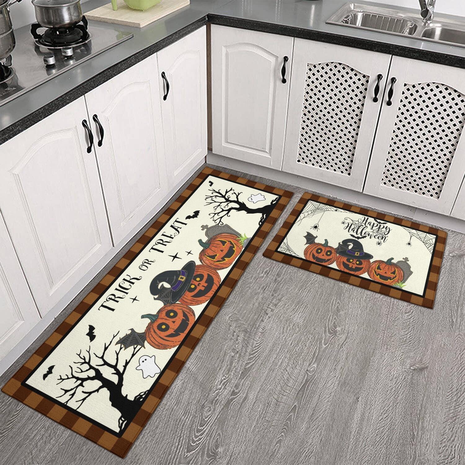 

Halloween Skeleton Kitchen Mat Skull Halloween Kitchen Rug Indoor Floor Mat, Halloween Kitchen Decor Home Decorations 1pc-40x60cm