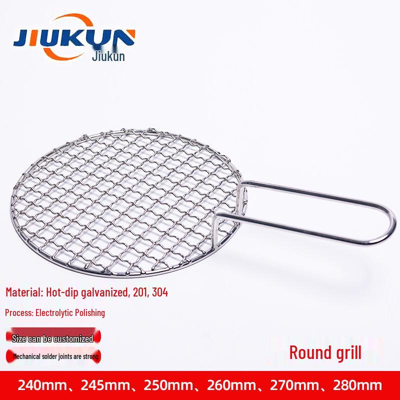Stainless Steel Folding BBQ Mesh Grill & Pan Clip for Boiling Tea - Round/Square Outdoor Grate