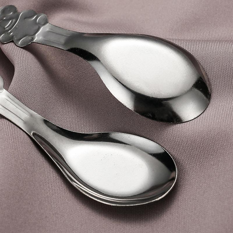 Nerezová ocel kreativní roztomilá koala zmrzlina dezert ovoce kopeček s plochým dnem lžíce na kávu a čaj nádobí lžíce