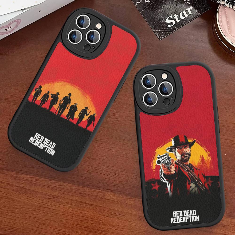 Game TV-Red-Dead-Redemption 2 Phone Case For iPhone 15 14 13 12 11 16 Pro Max Plus Leather Soft Cover