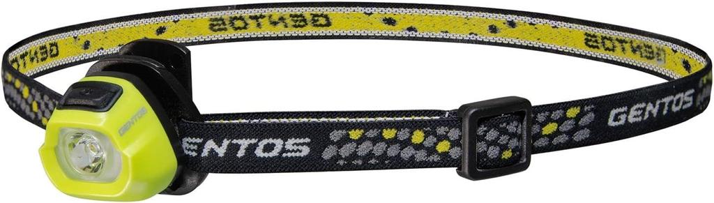 GENTOS LED Compact and 20 Ideal for Hiking and Yellow and Green Headlamp, Lightweight, 32g, Battery-Powered, CR2032, Lumens, HC-24YG, Fishing,