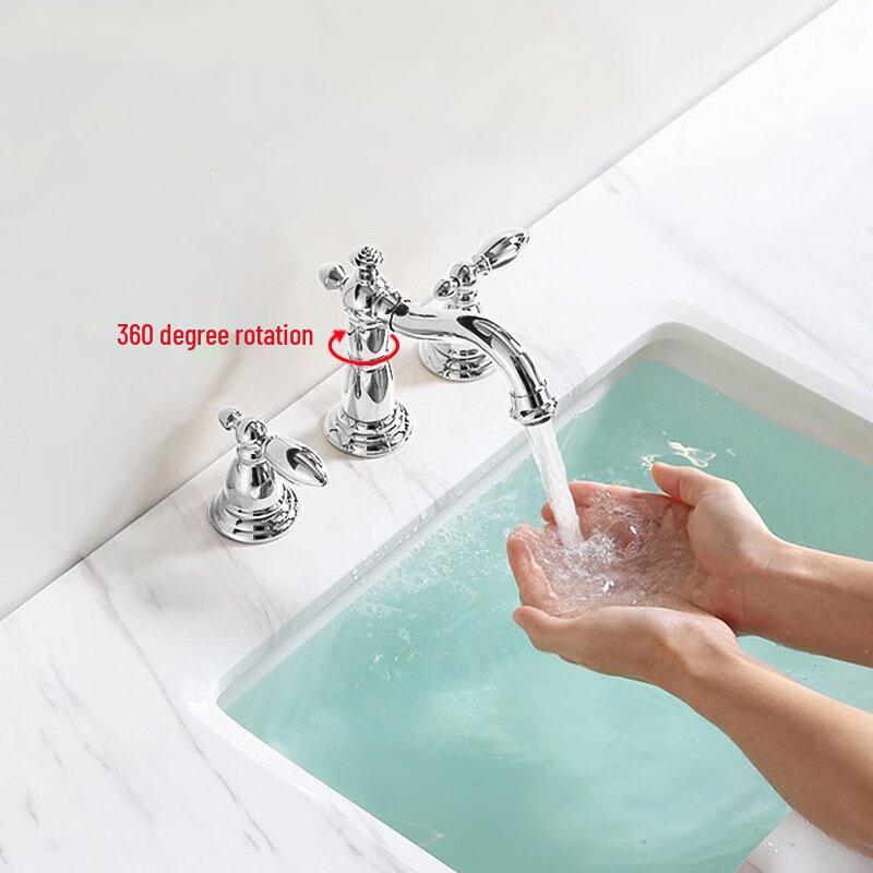 French Retro 3-Hole Basin Faucet