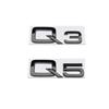 2026 3D ABS Chrome Black Car Letters Q3 Q5 Logo Rear Trunk Badge Emblem Decals For Audi TFSI Q3 Q5 8U 8R 80A Auto Accessories