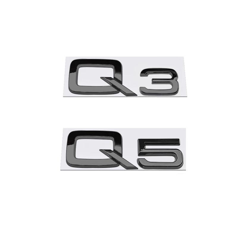 2026 3D ABS Chrome Black Car Letters Q3 Q5 Logo Rear Trunk Badge Emblem Decals For Audi TFSI Q3 Q5 8U 8R 80A Auto Accessories