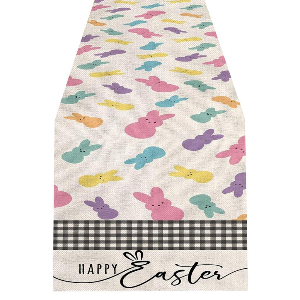 Easter’s Day Table Runner Merry Tablecloth  Holiday Table Decorations