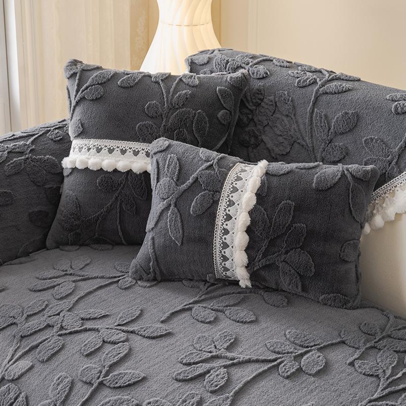 New Cream Wind Sofa Cushion Universal In All Seasons Thickened Non-Slip Seat Cushion Rabbit Plush Sofa Cover Cloth Towel