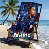 Personalisierbares Strandtuch mit Kylian Mbappe Aufdruck und individuellem Namen, für Reise Camping Strandparty Heimdekoration, Geburtstagsgeschenk für Familie & Freunde