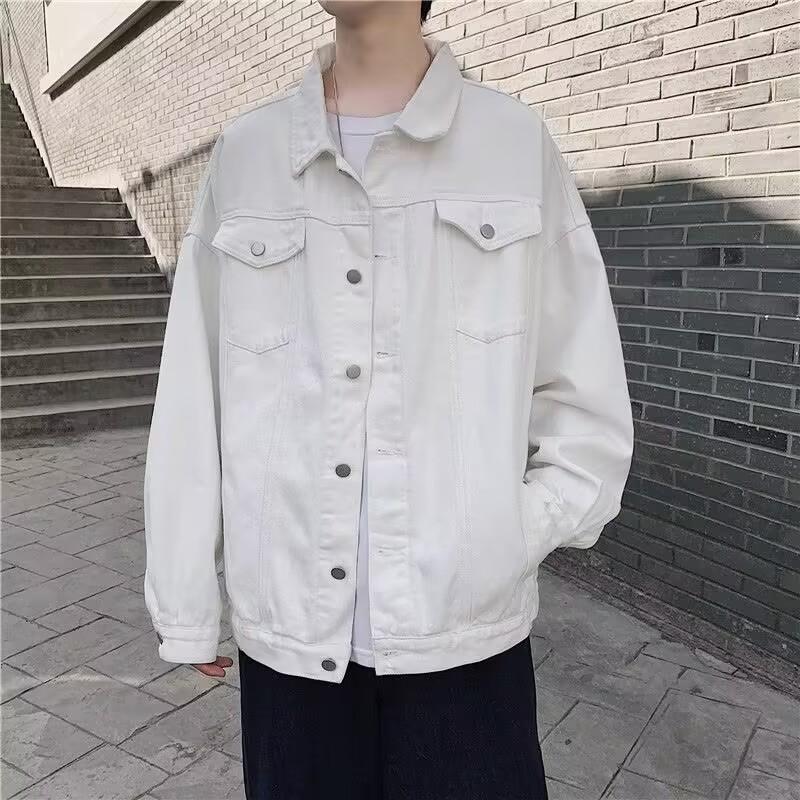 Men's Oversized Denim Jacket Casual Pocket Detail Button Down Streetwear Outerwear