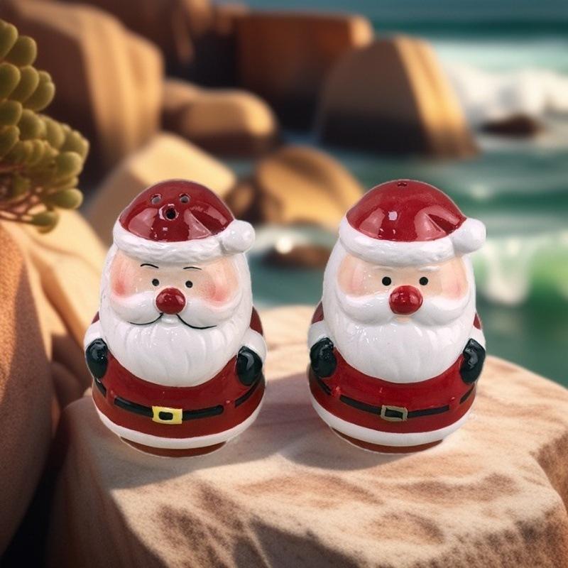 Nordic Creative Ceramic Spice Bottle Santa Claus Pepper Shaker Christmas Desktop Decorations Salt Shaker Kitchen Decoration