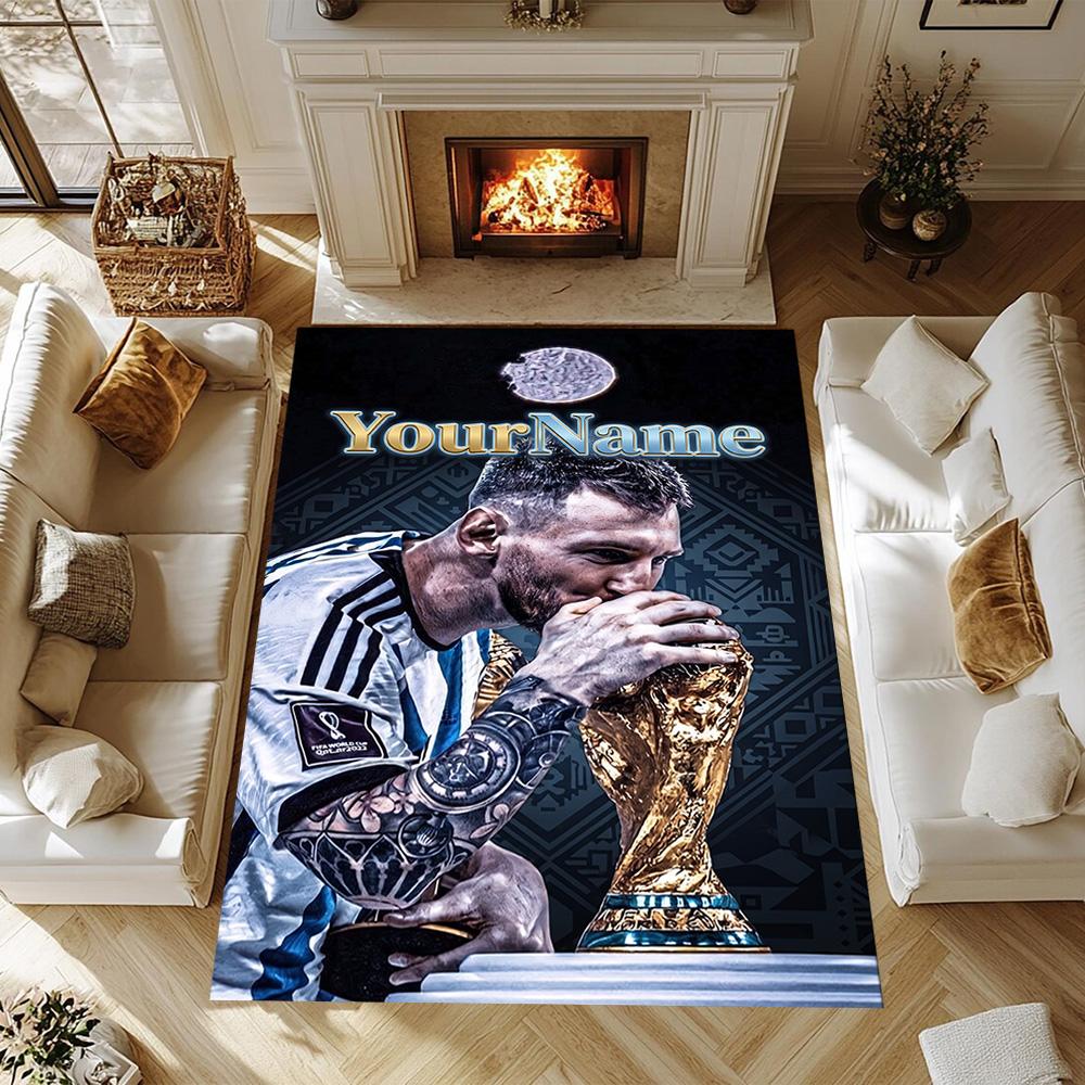 Messi 148 Customize Your Name Area Rug Design for Kitchen Hallway Living Rooms Outdoor Antislip Carpet Anime Office Decor