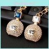 Elegant Rhinestone Perfume Bottle Car Keychain For Women Stylish Handbag Charm