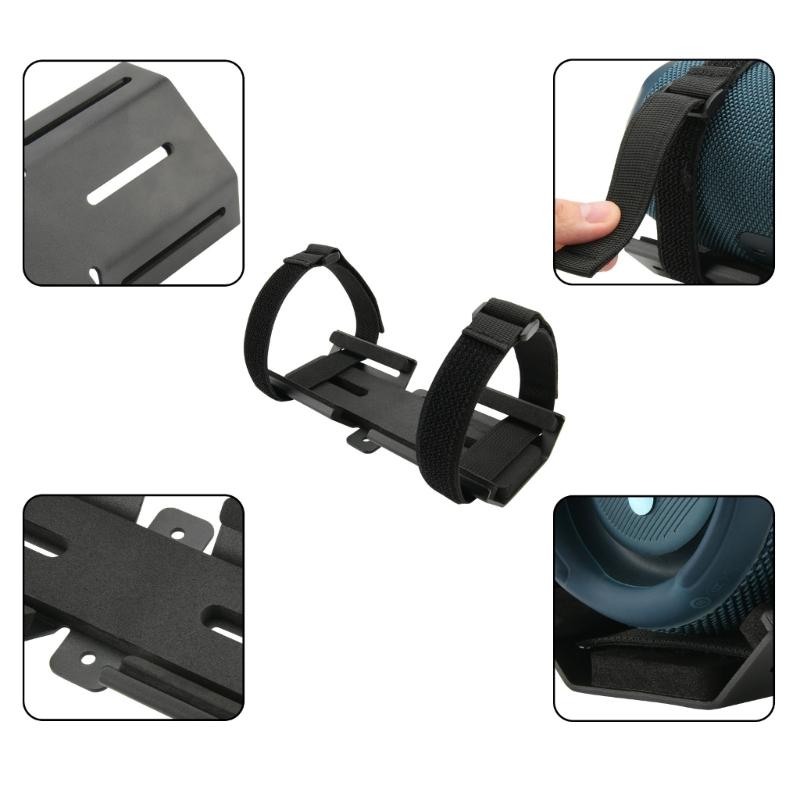 1 Set Metal Bike Mount Bracket Fixing Stand with Nylon Straps for Bluetooth-compatible Speakers Up To 36cm Circumference
