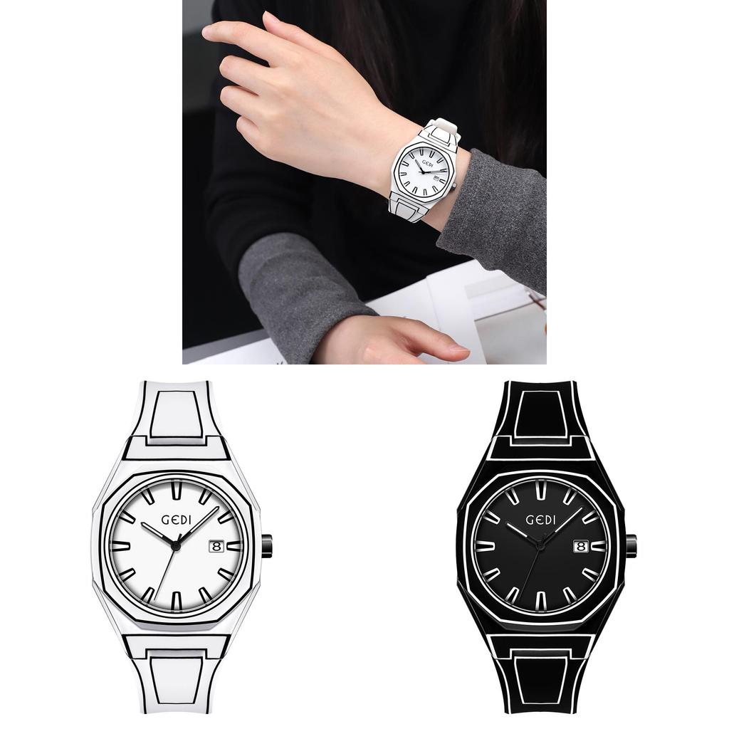 Minimalist Anime Style Student Watch With Luminous Dial And Date For Men And Women