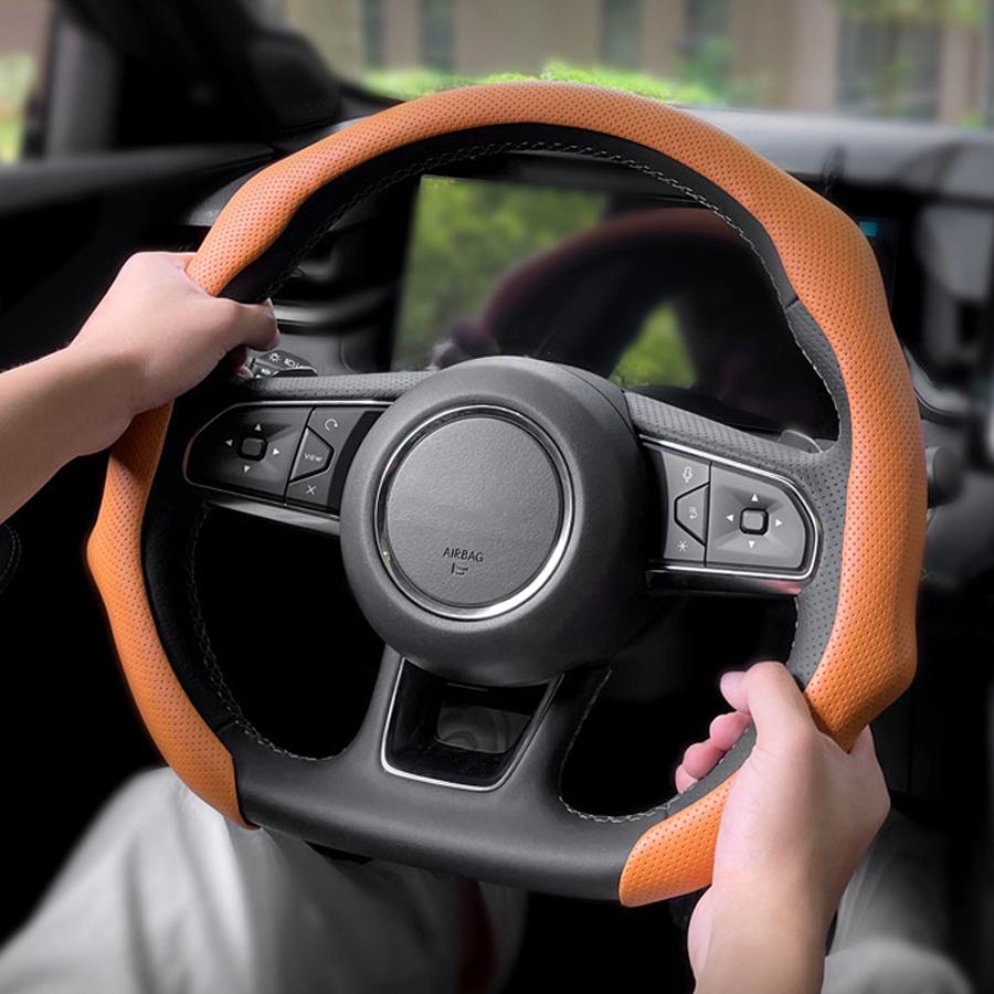 Car Universal 38cm NAPPA Car Steering Wheel Cover Suede Non-slip Card Cover Auto Steering Wheel Handle Booster Protective Cover