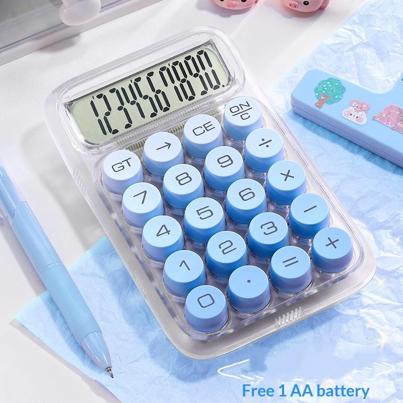 Calcolatrice Trasparente Schermo Grande Pulsanti Grandi Alto Livello Estetico Portatile Specialmente Progettata Per Studenti