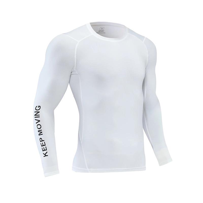 2024 Men s Spring Quick-Dry Long Sleeve Compression Top for Running & Fitness S