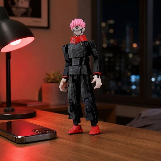 3D Printed Anime Character Figure, Movable Joints Action Figure with Accessories, Animation Model Ornament, Collectible Gift for Anime Fans