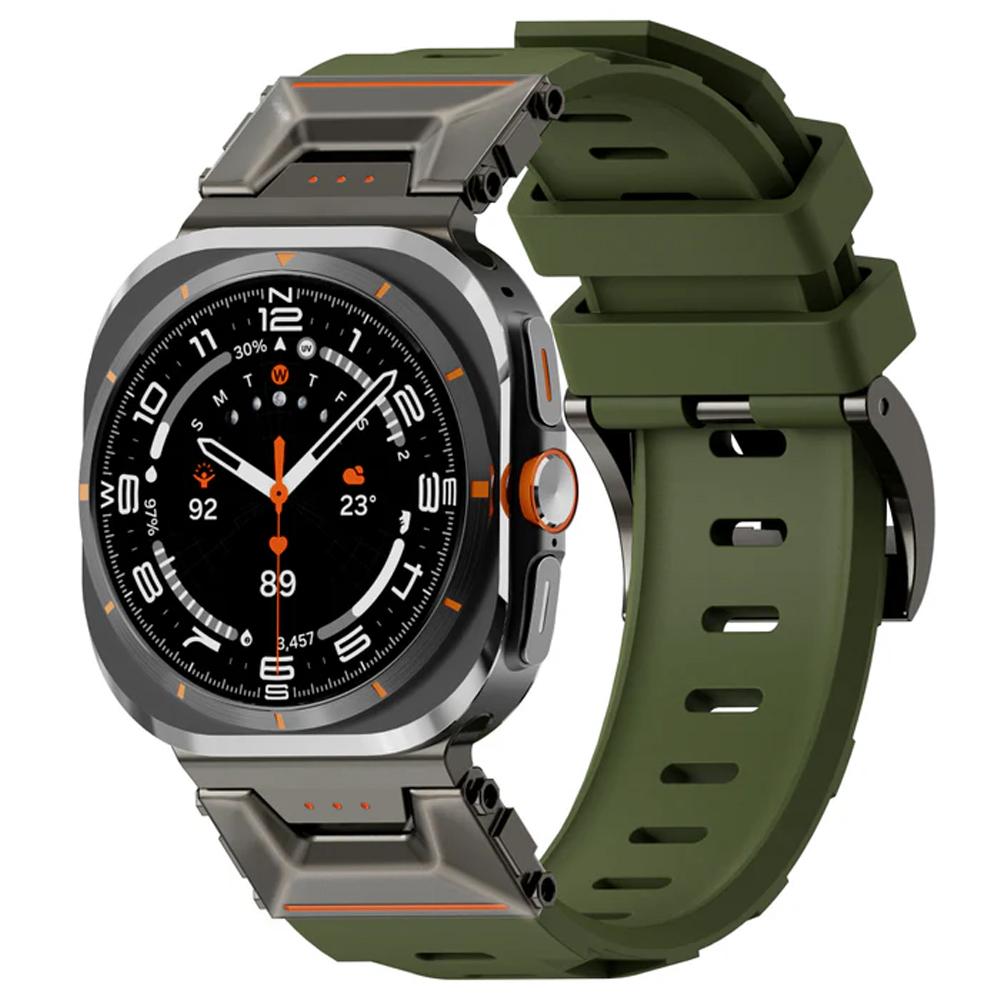 Silicone Sport Band for Samsung Galaxy Watch Ultra 47mm 2025 Stainless Steel Metal Bracelet for SAMSUNG GALAXY ULTRA 47MM Correa