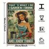 Vintage Style Aluminum Metal Tin Sign - Multi-purpose Wall Hanging Decoration Featuring the Quote "I Garden, I Like