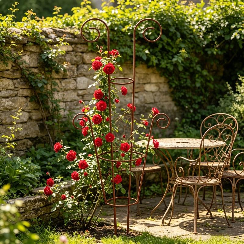 Heavy Duty Metal Flower Trellis 76cm Tall Plant Support Frame Stand For Potted Plant Hanging Baskets Garden Decoration