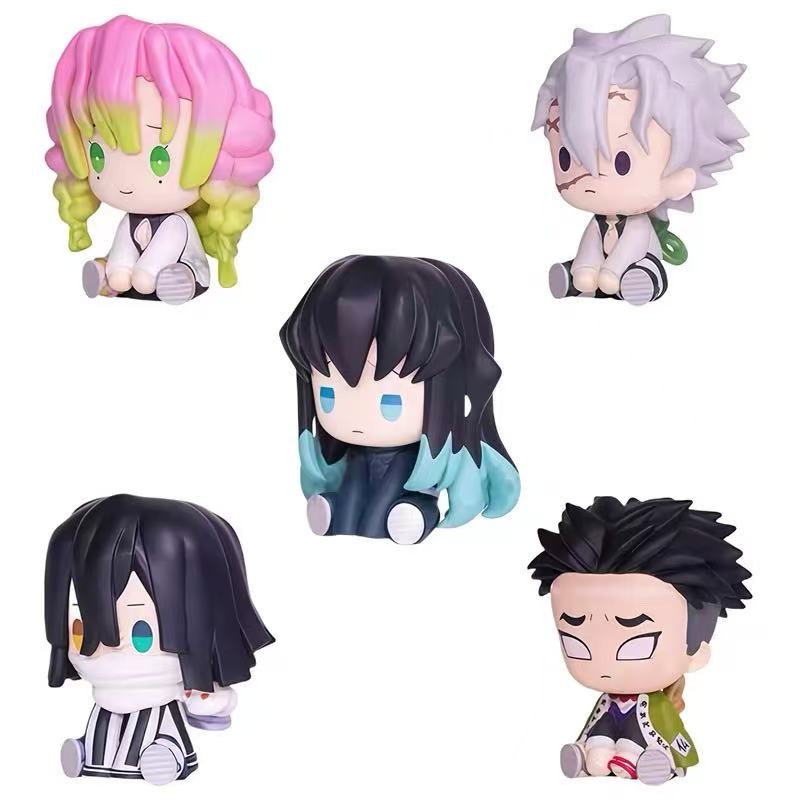 Genuine Action Figure Kimetsu No Yaiba Akaza Kochou Shinobu Genuine Action Figure Small Round Eyes Gacha Figure Model Toys