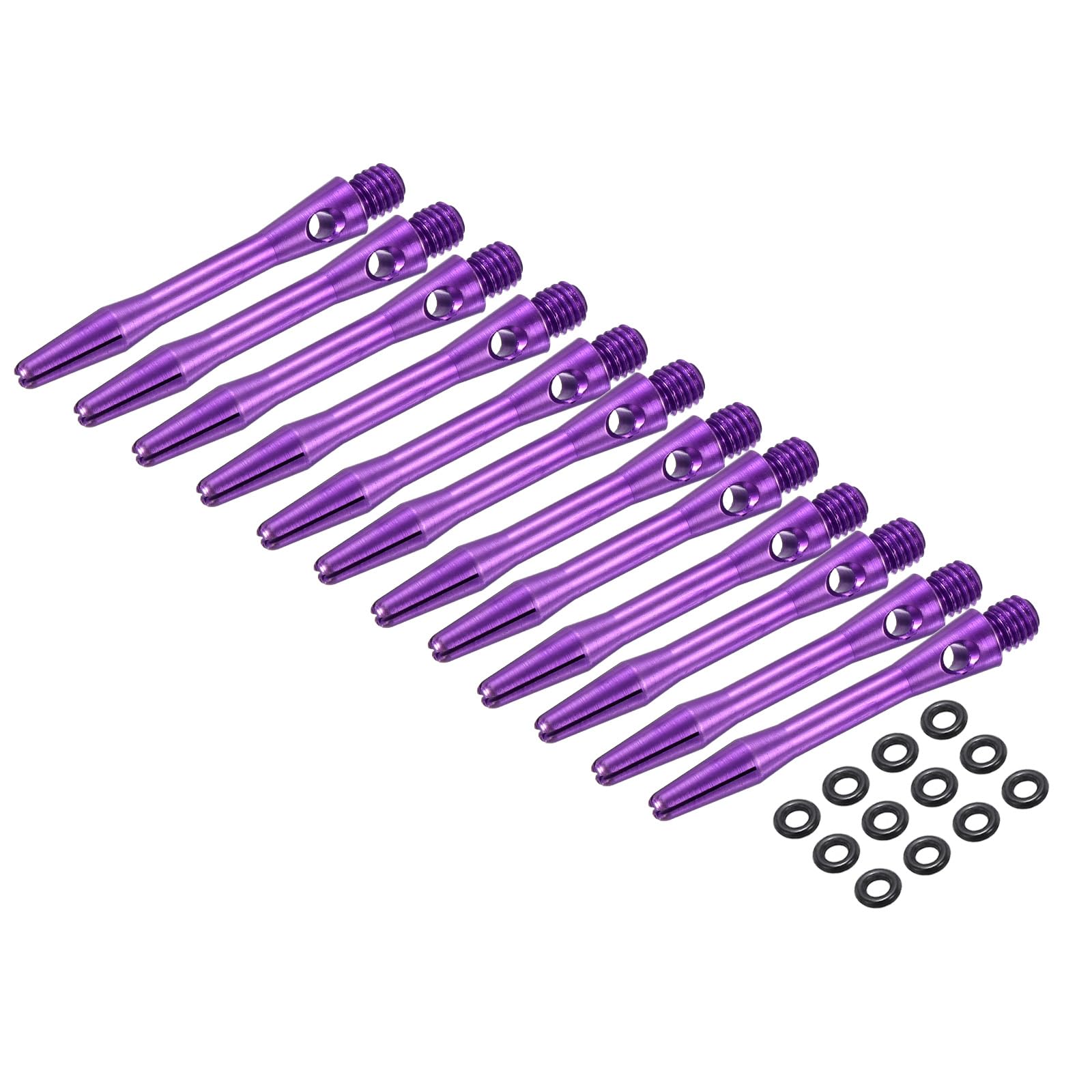 PATIKIL Aluminum Dart Shafts 35mm, 12pcs 2BA Thread Dart Stems Replacement Accessories with Rubber Rings for Steel Tip, purple фиолетовый