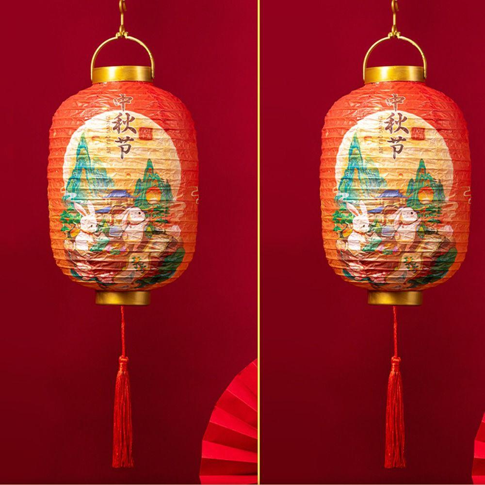 Chinese Style Chinese Style Lantern Traditional Festival Hanging Festival Antique Lantern Portable Good Luck Round Paper Lantern