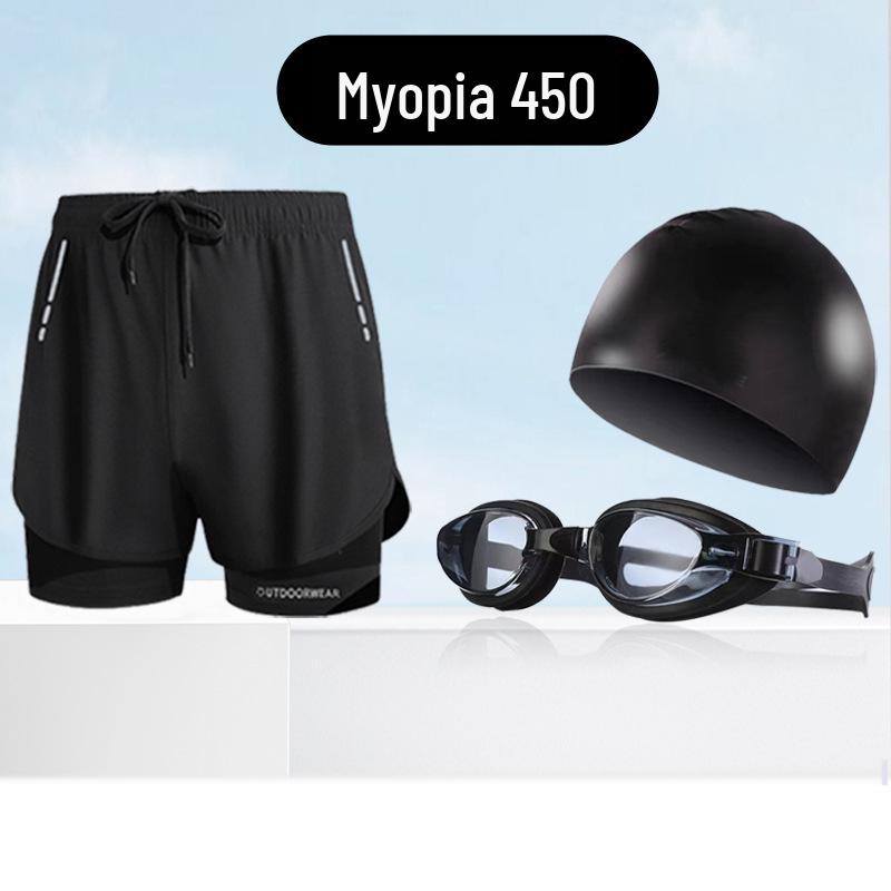 Herren Badehosen Set: Inklusive Schwimmbrille und Badekappe - Anti-Peinlichkeits-Bademode und Schwimmausrüstung