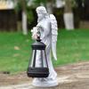 Solar Angels for Cemetery Resin Outdoor Charming Sculpture Decorative Memorial Flower Angel Statue for Patio Porch Front Yard