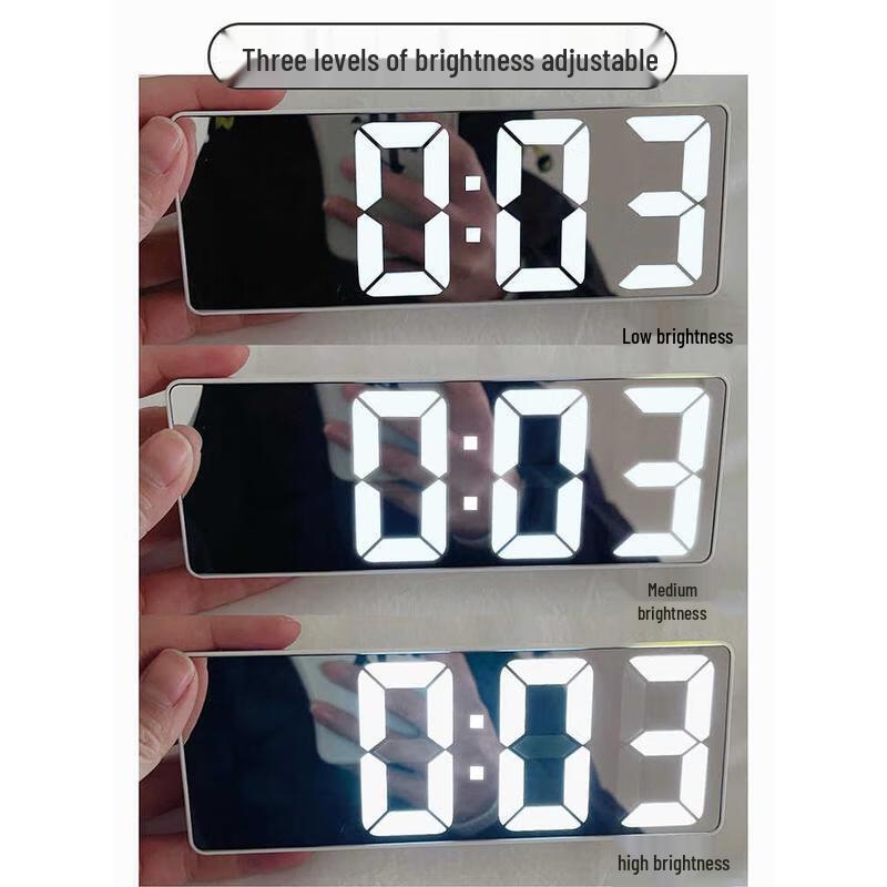 HANDUNYOU LED Digital Mirror Alarm Clock