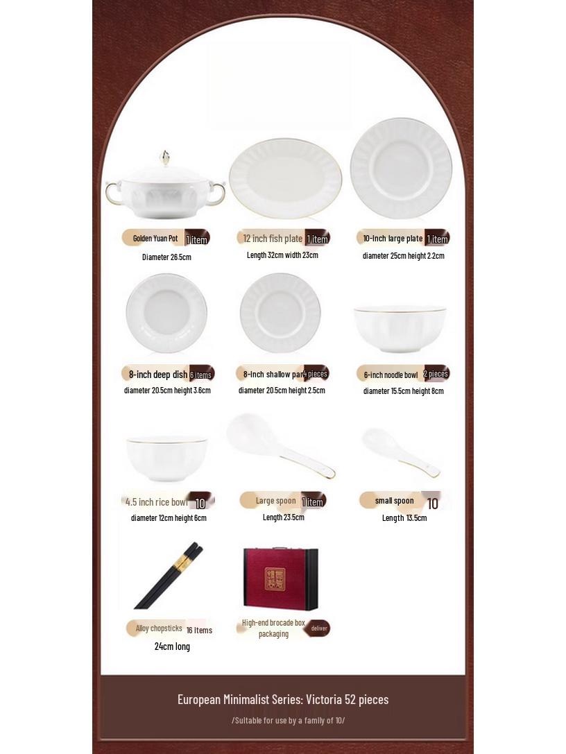 Mode Lanka Victoria Jingdezhen 52-Piece Dinnerware Set