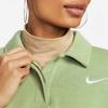 Nike Solid Color Long Sleeve Polo Shirt Women tops Matcha DQ5868-334