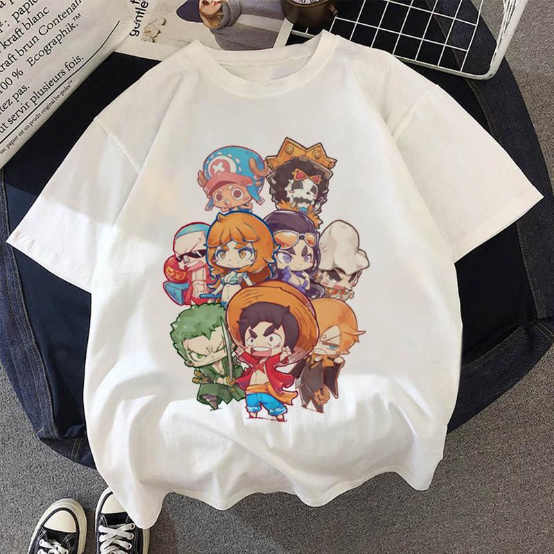 Japanese Anime One Piece Luffy T-Shirt Chopper Peripheral Clothes Men Cartoon T-shirt  Fashion Harajuku Ullzang Fashion Unisex Top